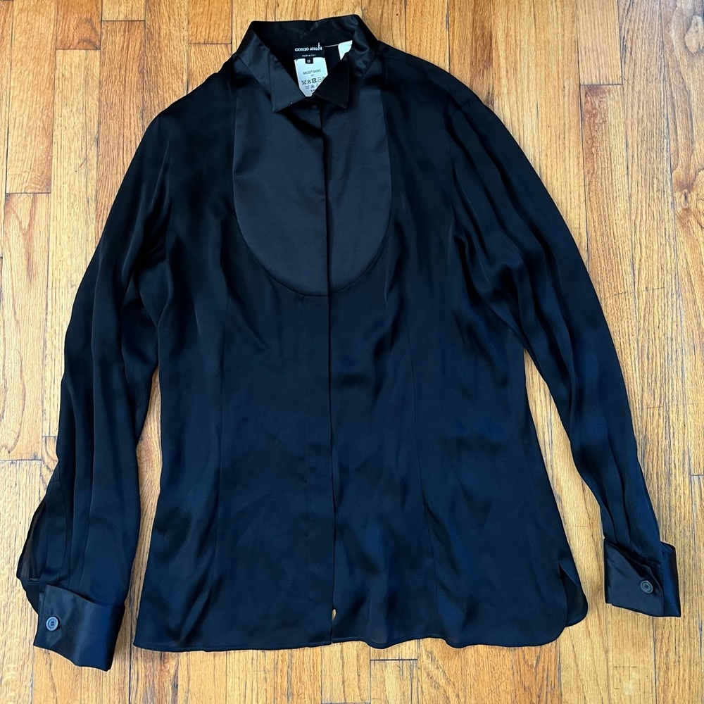 Giorgio Armani silk long sleeve blouse